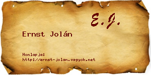 Ernst Jolán névjegykártya