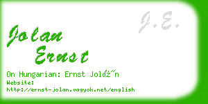 jolan ernst business card